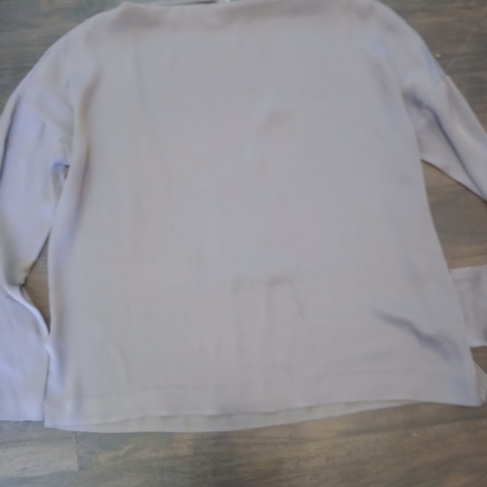 Vince Soft Beige Long Sleeve Blouse - Picture 5 of 5